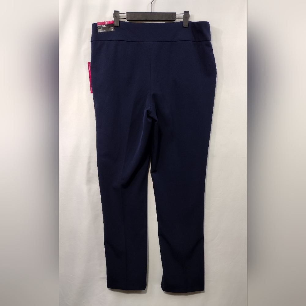 NWT Investments Easy Pullon Dress Pants Womens 14L Blue Office Career Minimalist - Picture 5 of 9